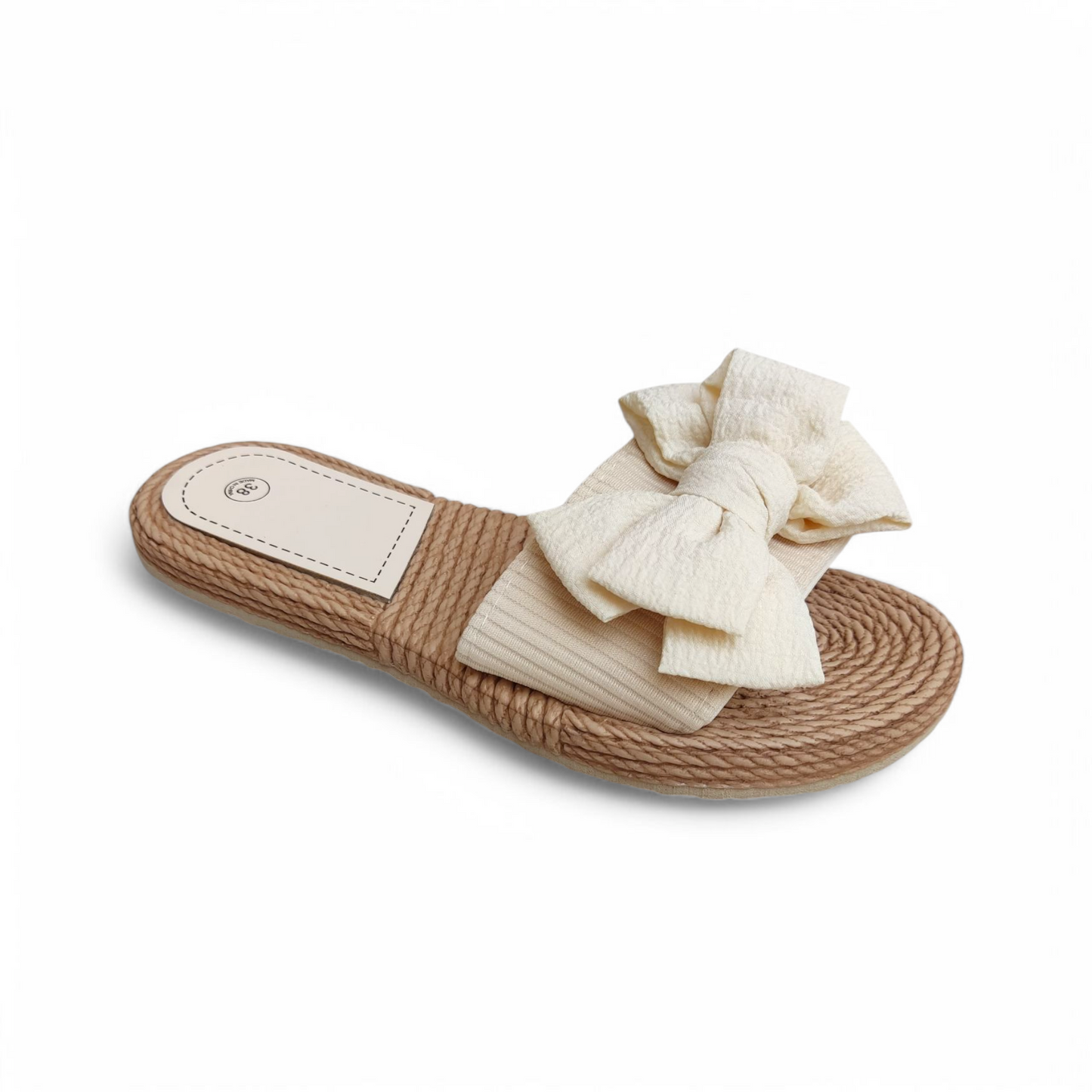 Plain bow slippers