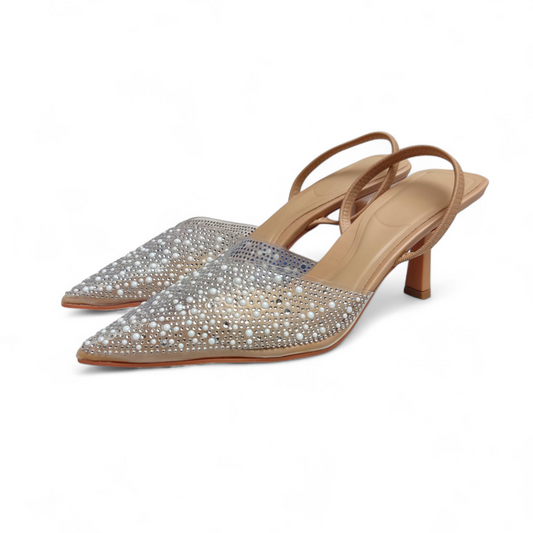 Pearls transparent heel