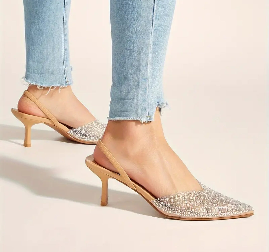 Pearls transparent heel