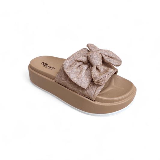 Shimmy bow softees-Brown