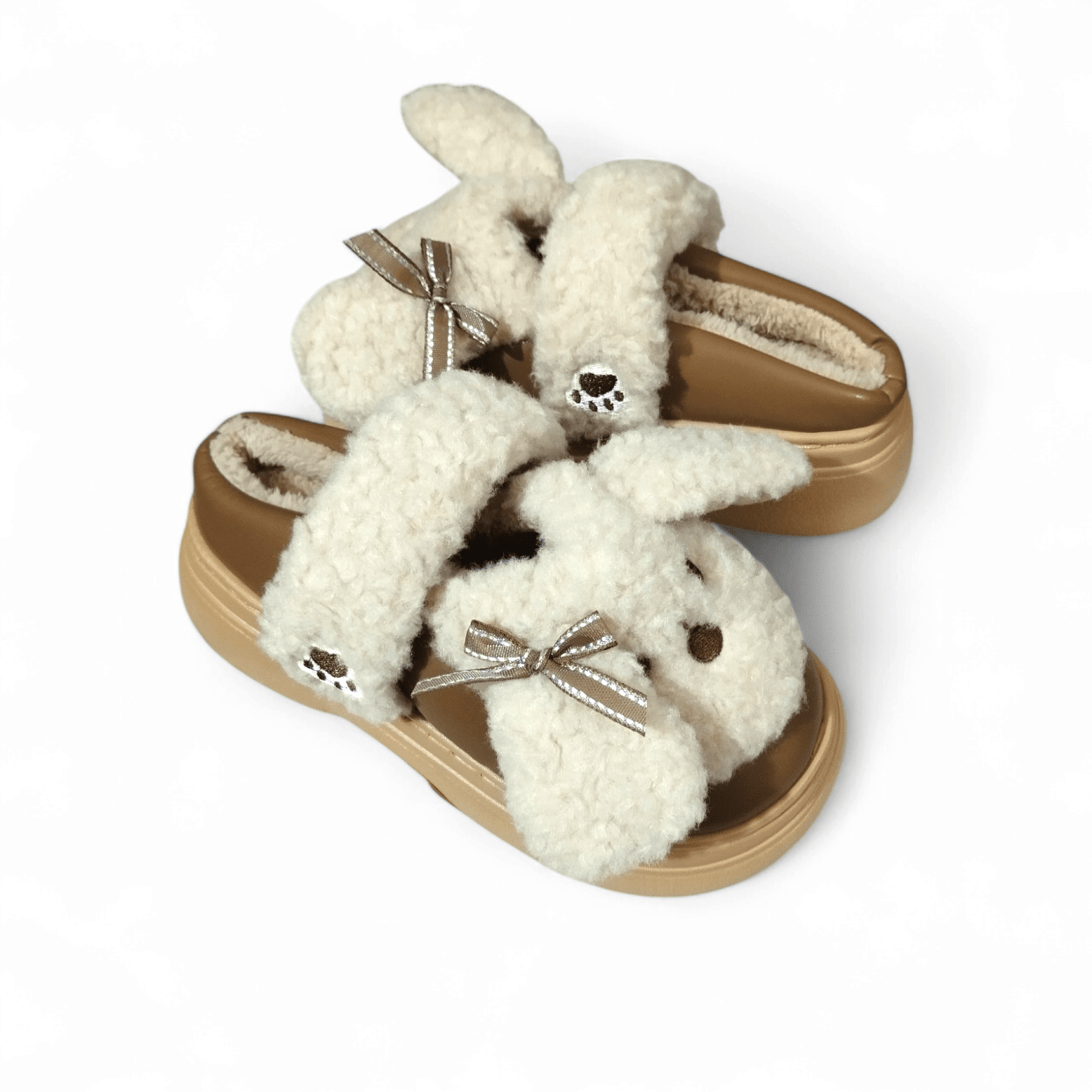Wedge fur mules