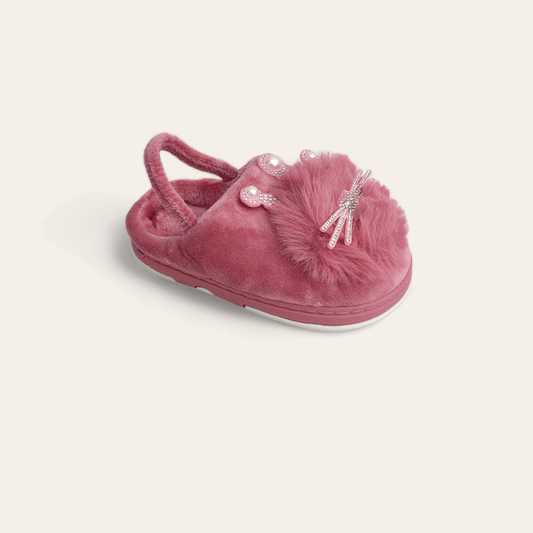 Kids pearls mules-Pink