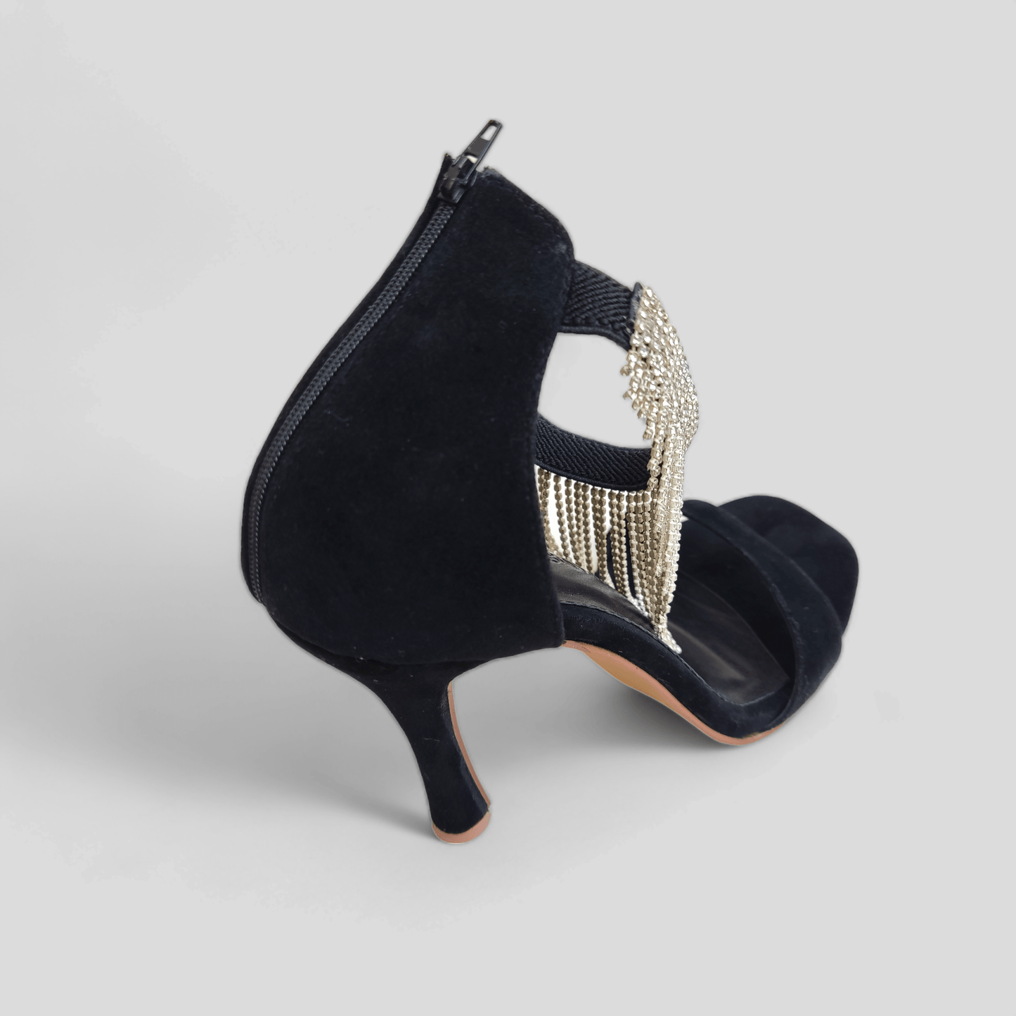 Black leather heels