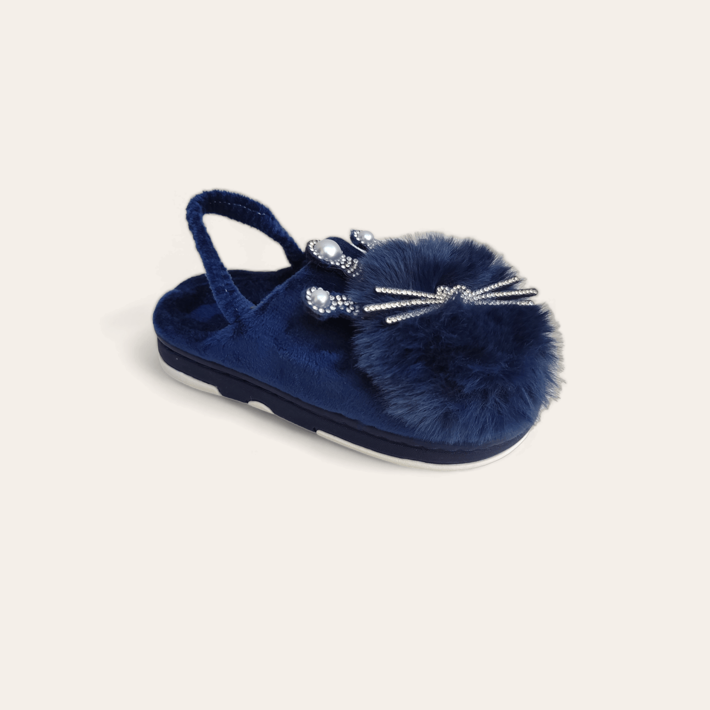Kids pearls mules-Navy