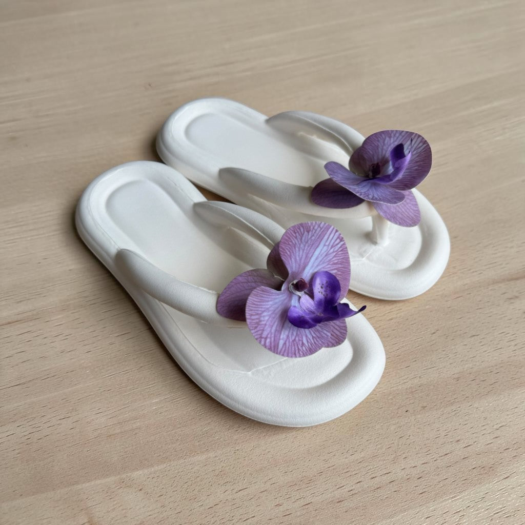 Eva flower flipflops-White