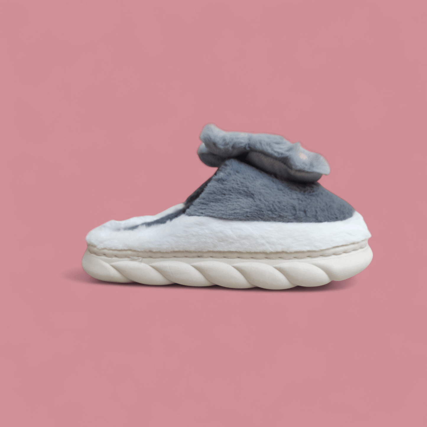 Bunny fur mules-Grey