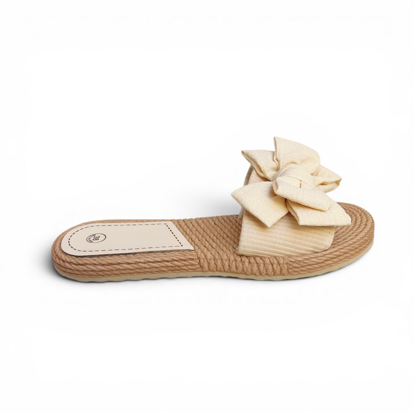 Fabric bow slides-off white