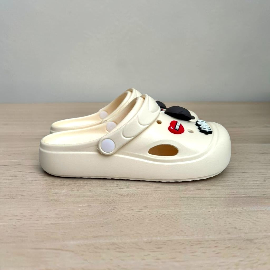 Eva nice teddy clogs-White