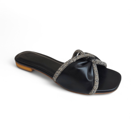 Mesh leather Flat