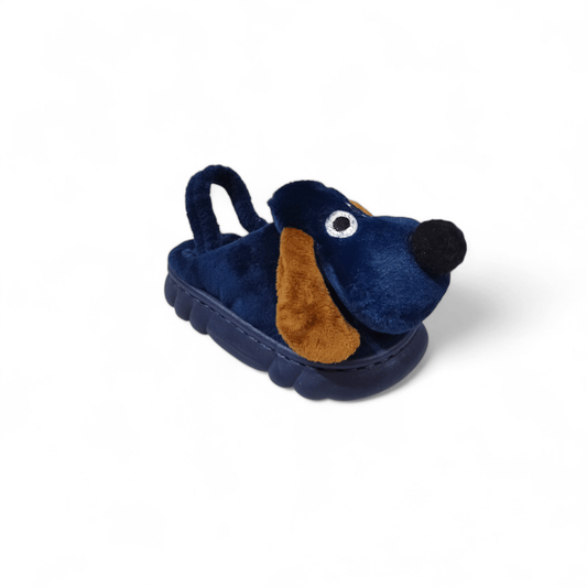 Kids fur mules-Navy