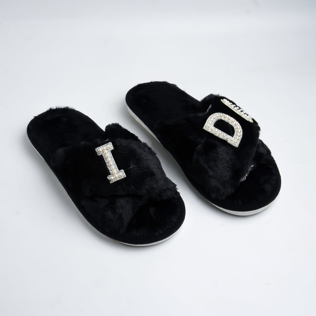 I Do fur slides-Black