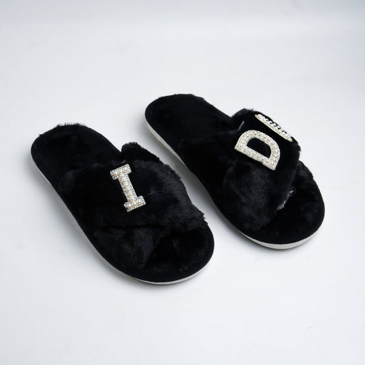 I Do fur slides-Black