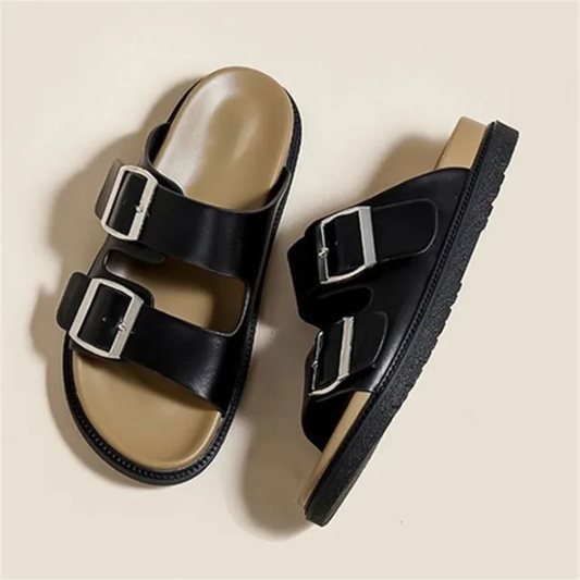 Double buckle softees-Black