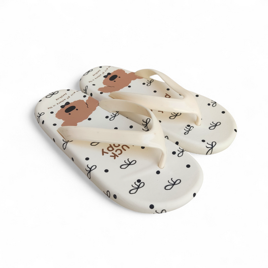 Puppy flipflops-white