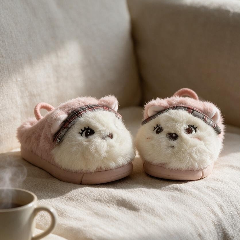 Kids fur mules-Pink