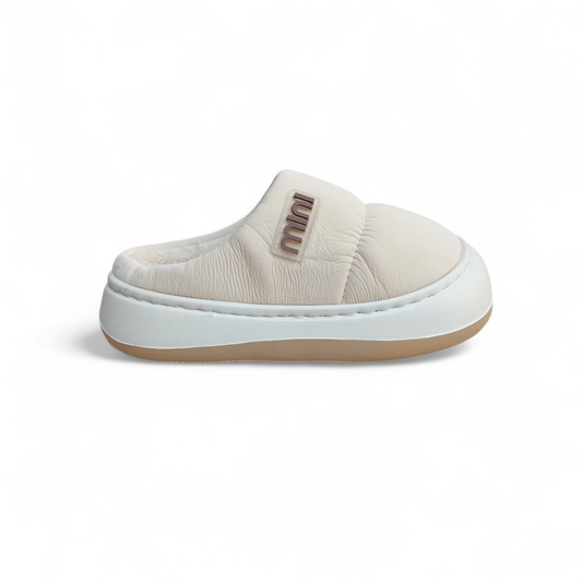 Plain fur mules