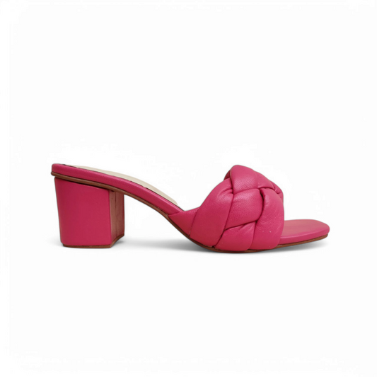 Pink leather heel