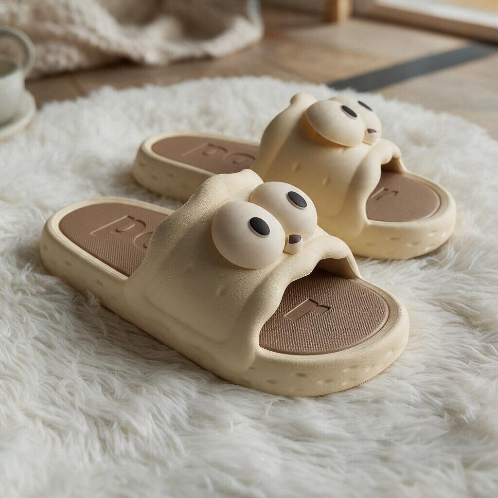 Eva eyes 👀 slippers-camel