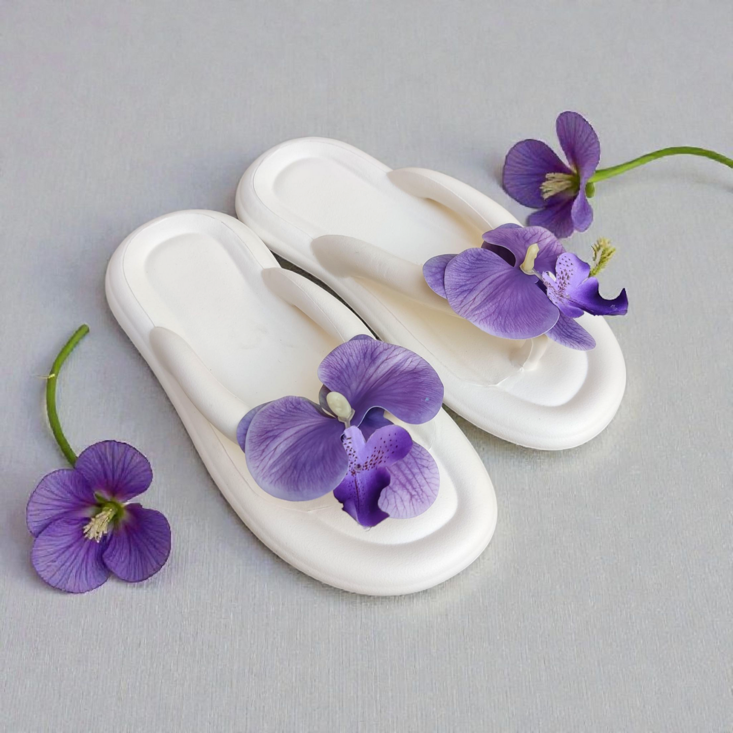 Eva Flowers flipflops-White