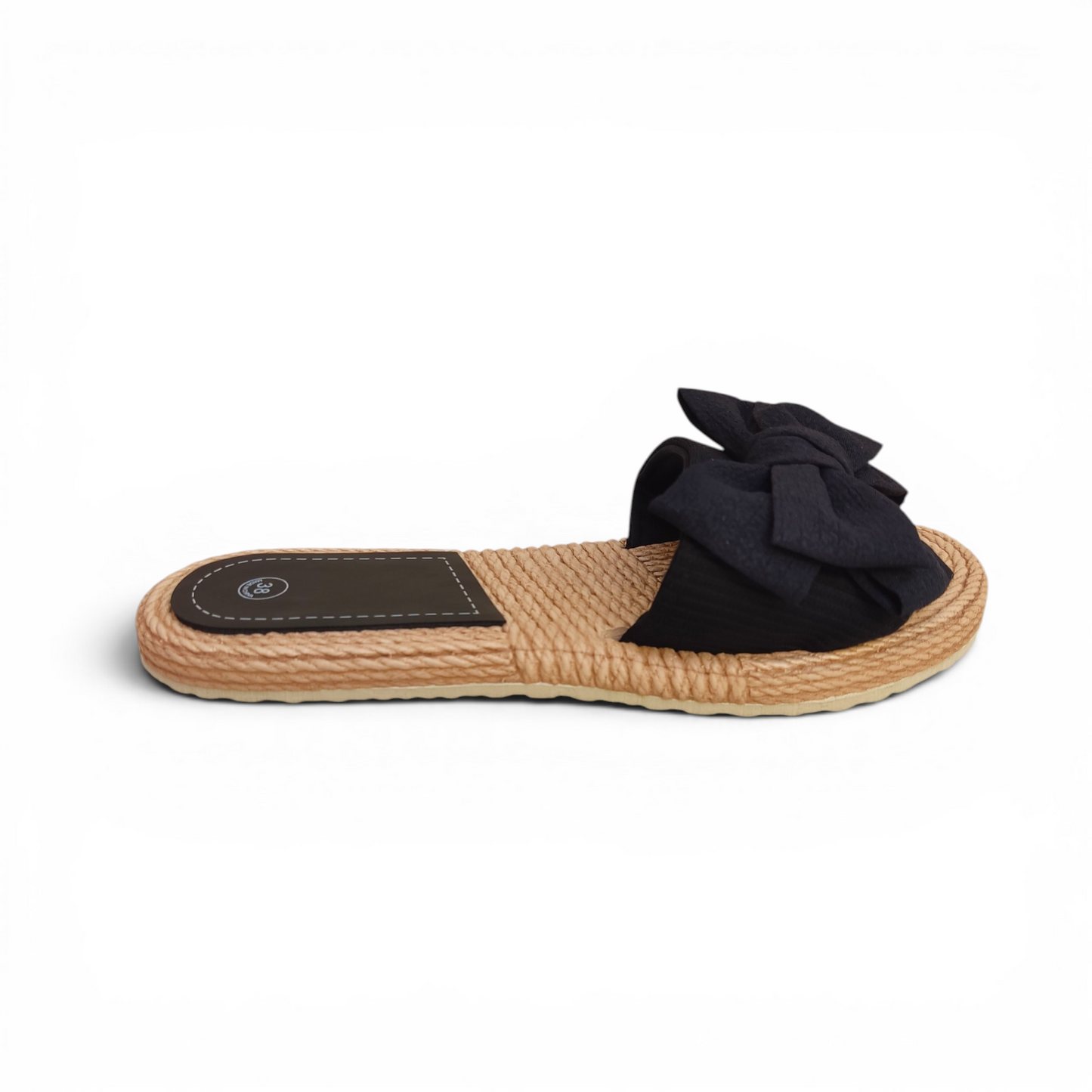 Fabric bow slides-Black