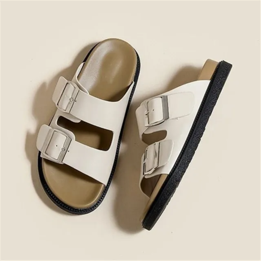 Double buckle softees-White