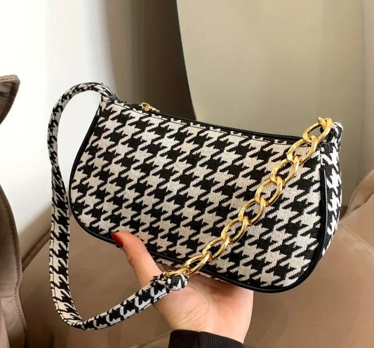 Houndstooth cross body bag