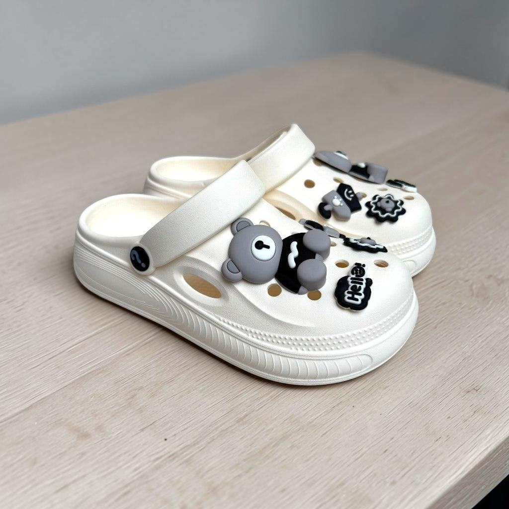 Eva Teddy clogs-White