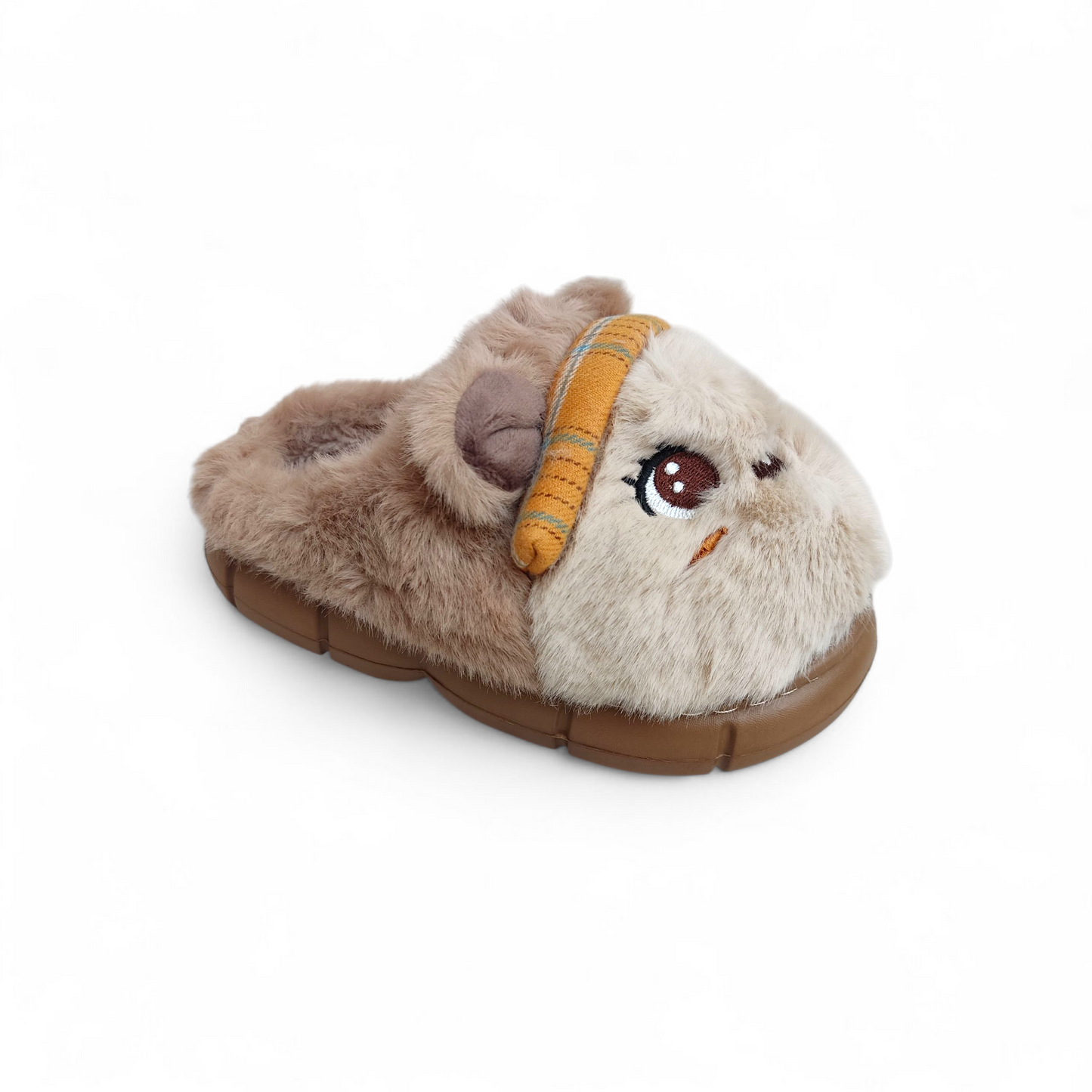 Kids fur mules-Brown