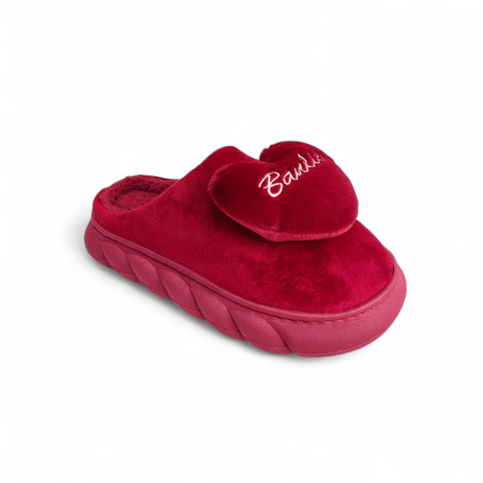 Barbie fur mules-Maroon