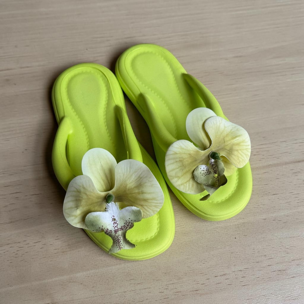 Eva flower flipflops-Green