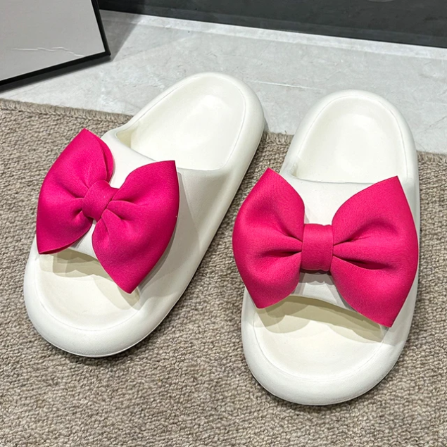 Eva bow slippers-Pink knot