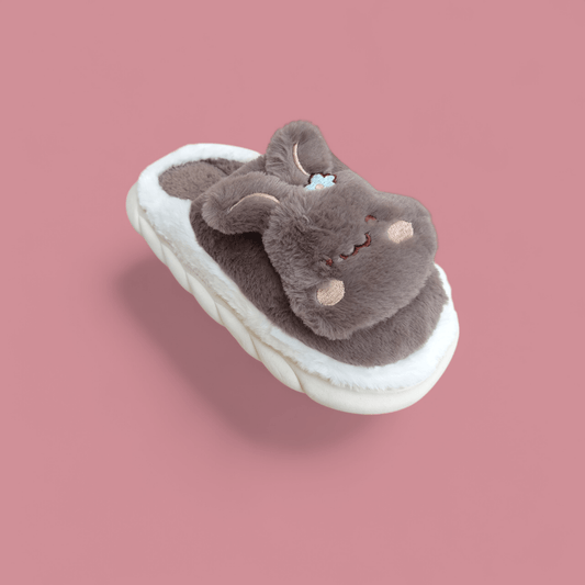 Bunny fur mules-Brown