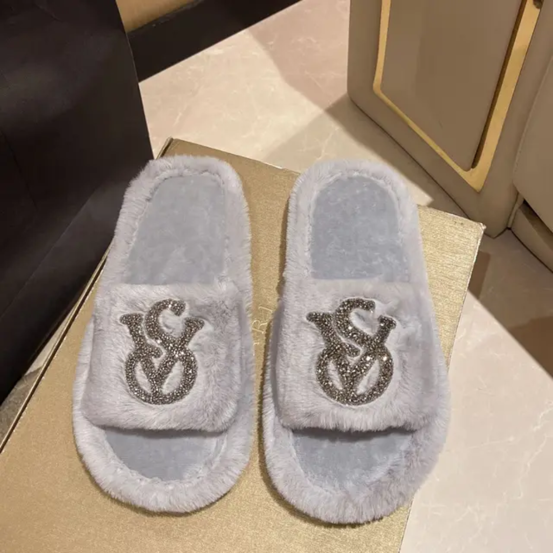 Fancy fur slide-Grey-VS