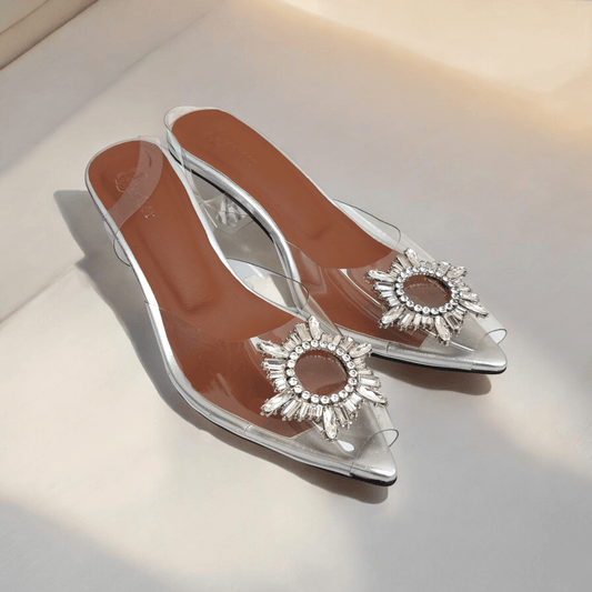 Buckle leather heel