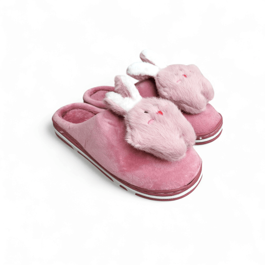 Bunny fur mules-Pink