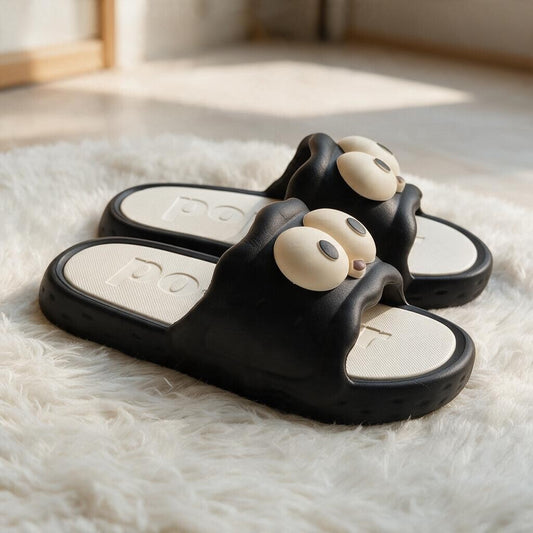 Eva eyes 👀 slippers-Black