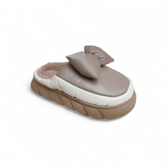 Lt knot fur mules-Brown