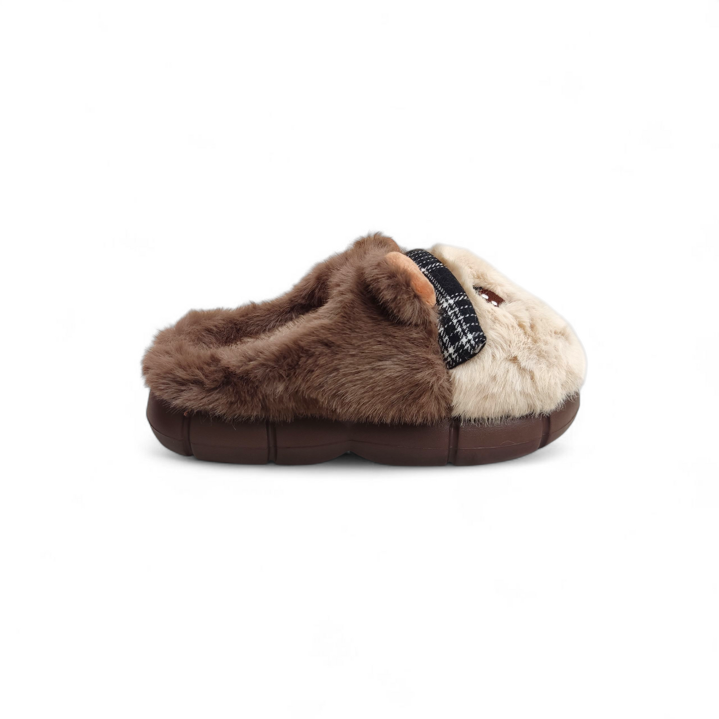 Kids fur mules-Choco