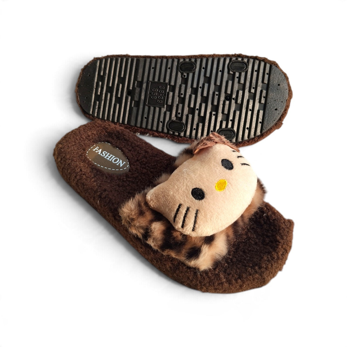 Kitty fur slippers
