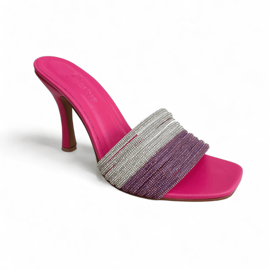 Pink leather heel