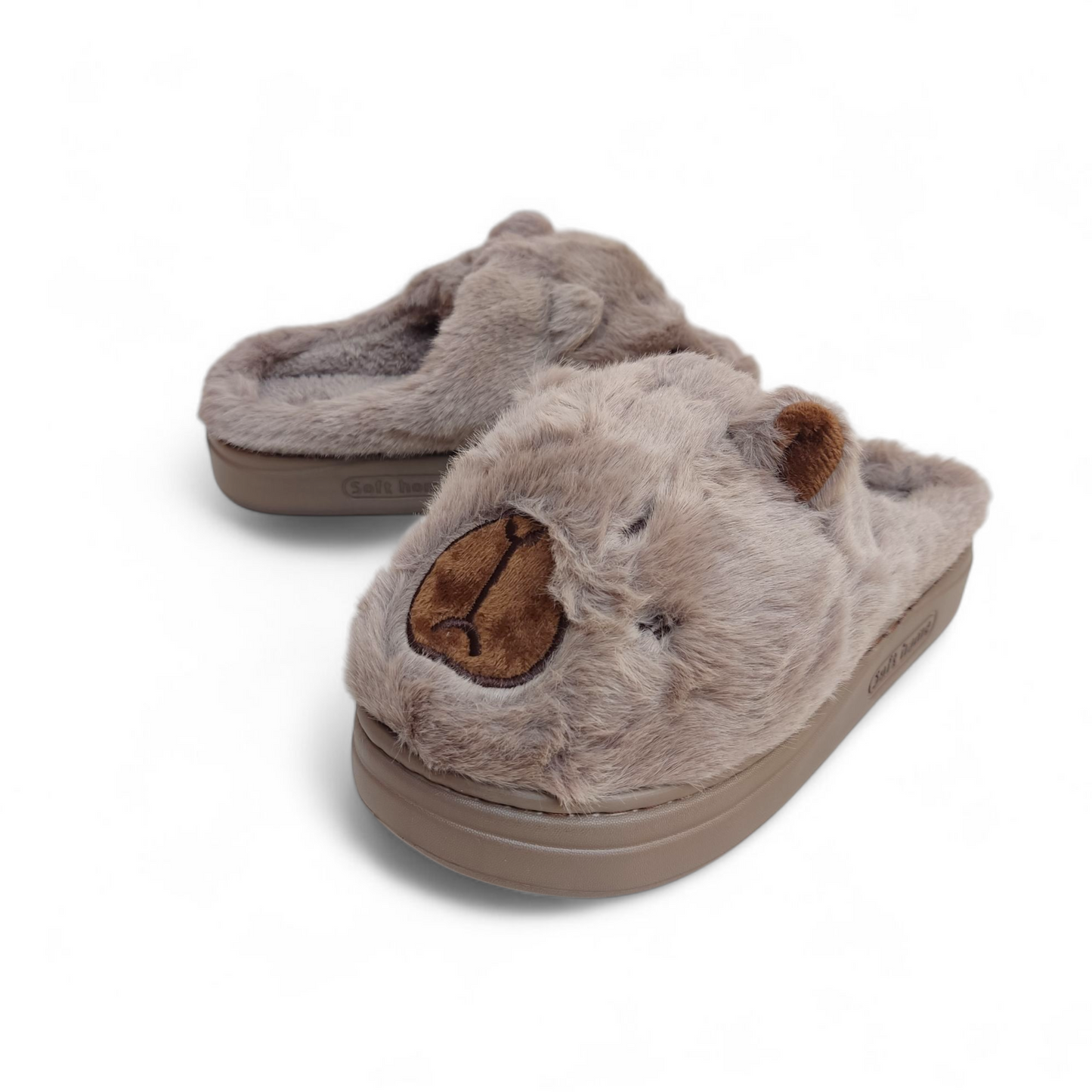 Capybara fur mules-Coffee