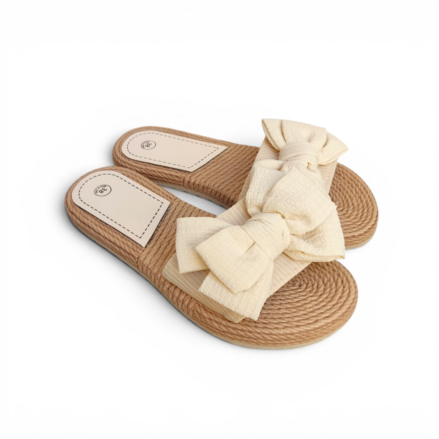 Fabric bow slides-off white
