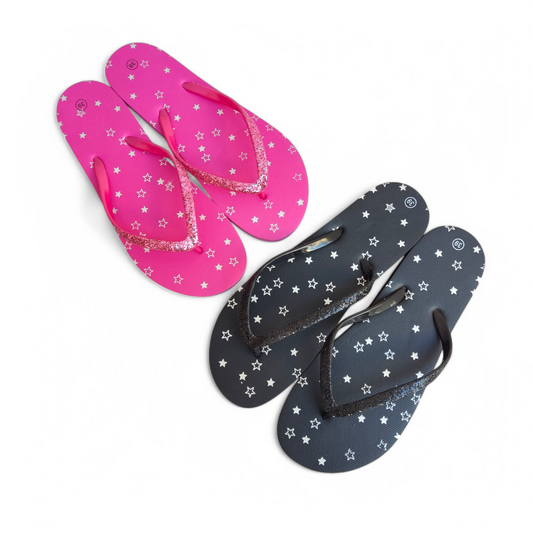 Shiny strap flipflops