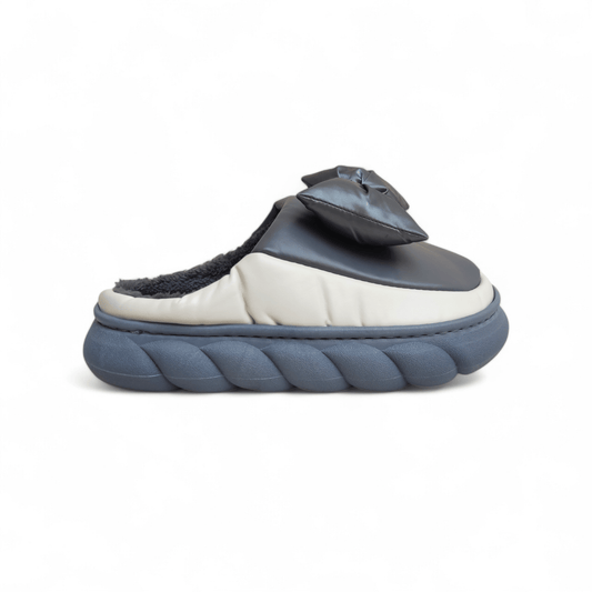 Lt knot fur mules-Grey