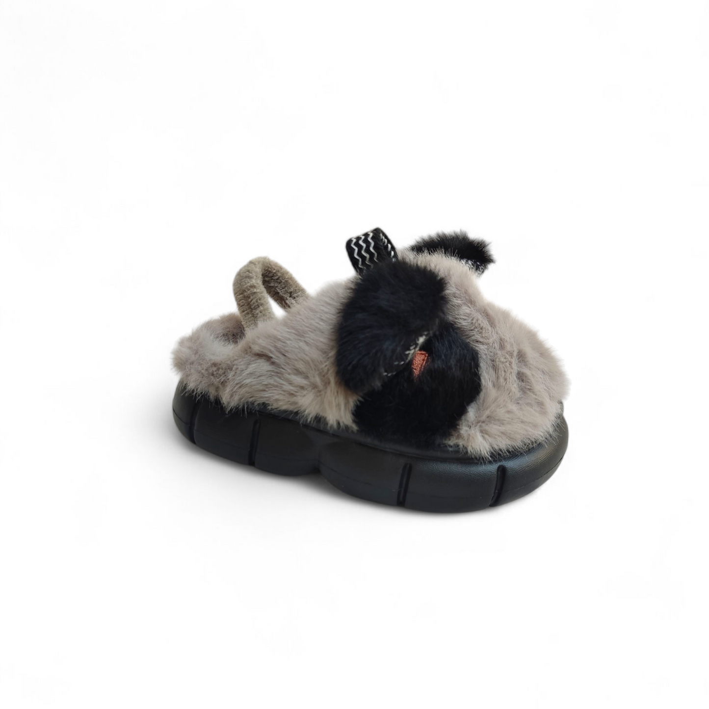 Kids cow mules-Black-with strap