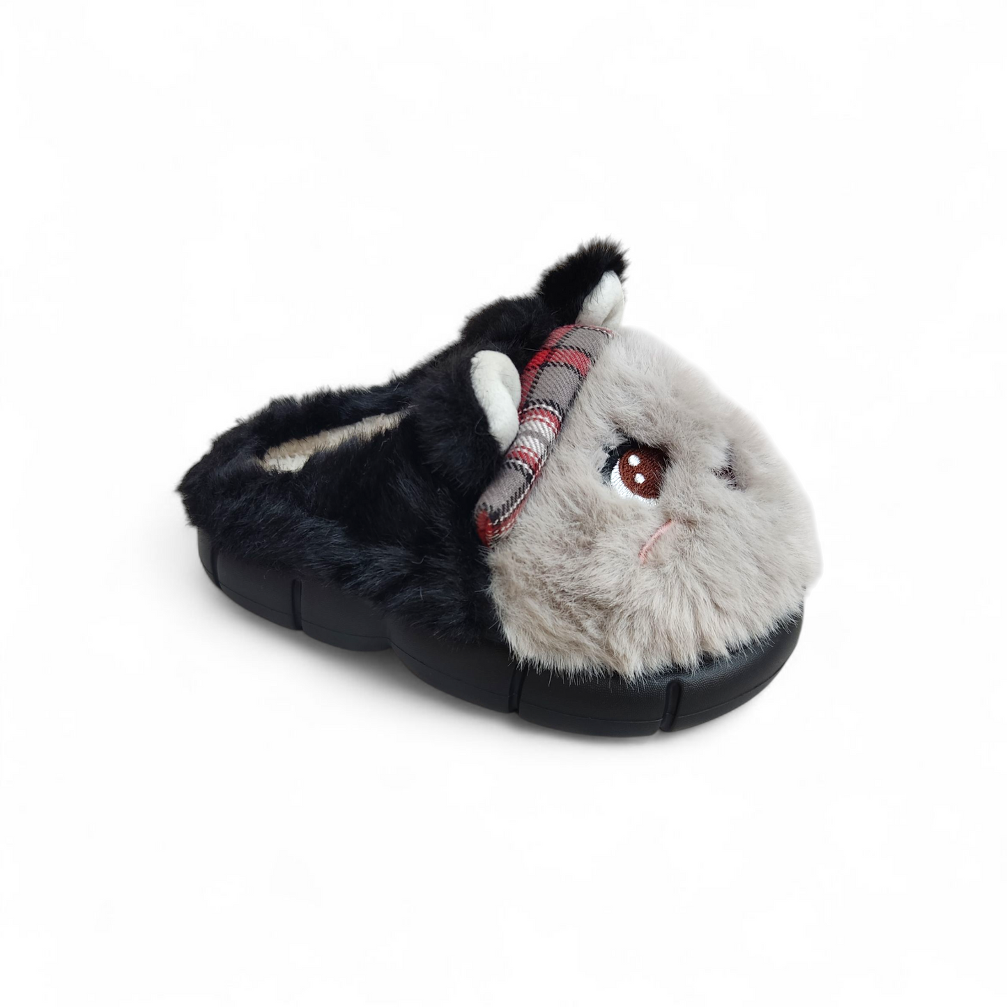 Kids fur mules-Black