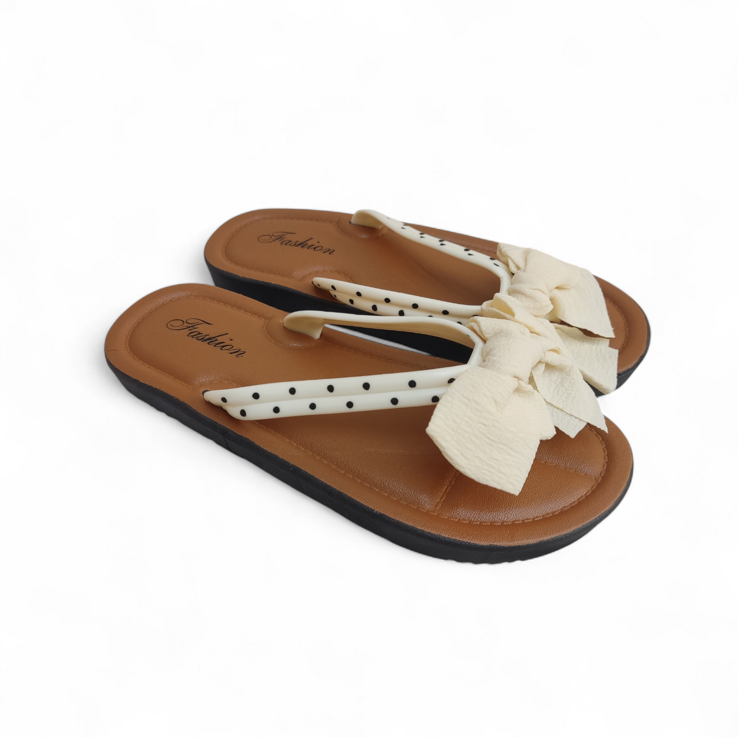 Bow flipflops-white strap