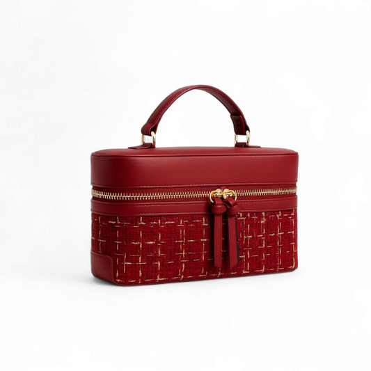 Tweed box cross body bag
