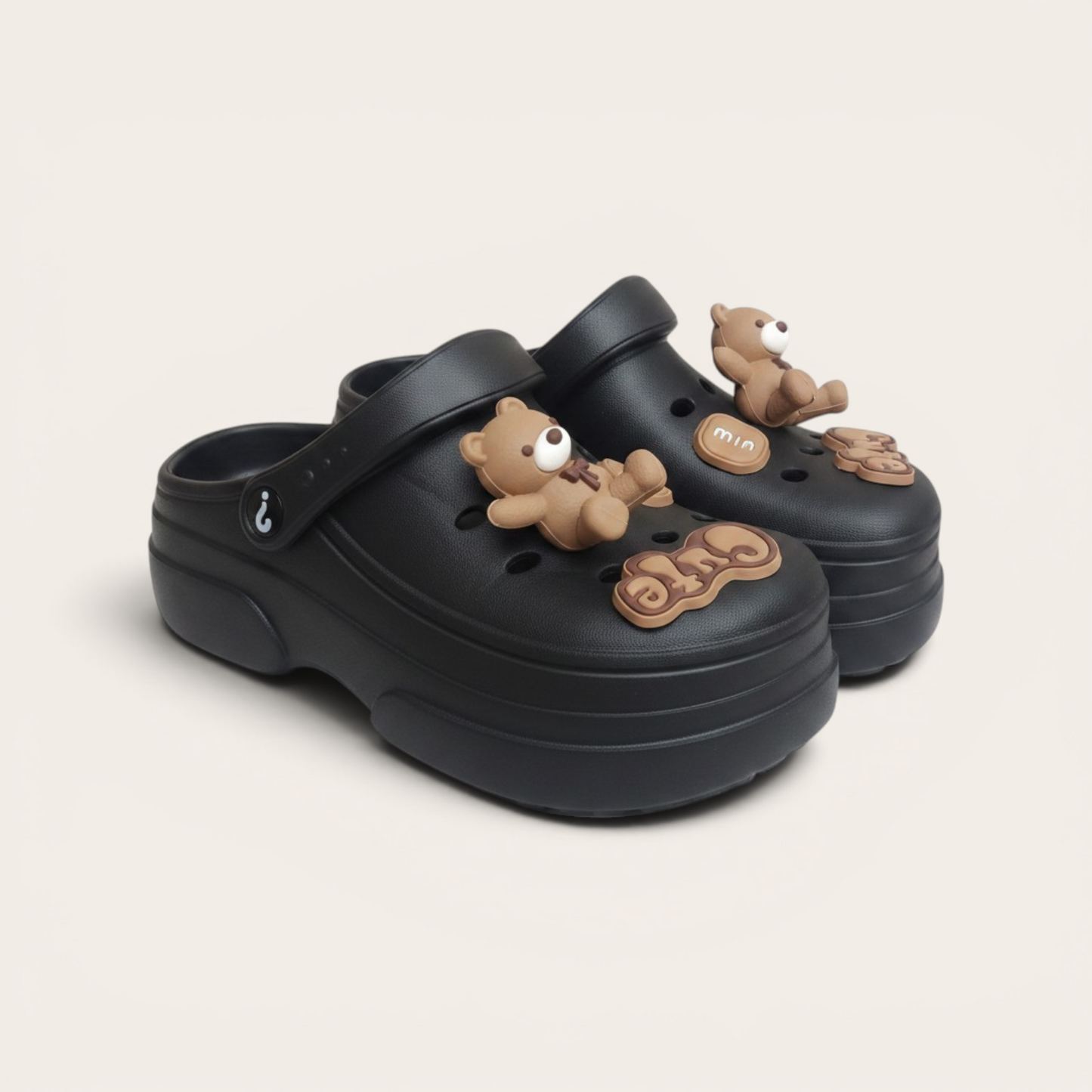 Eva 🐻 clogs-Black