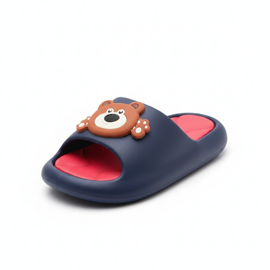 Kids bear slippers-Navy